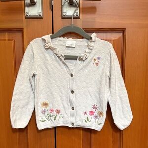 EUC Girls Next Co. Cardigan with Floral Embroidery Size 2